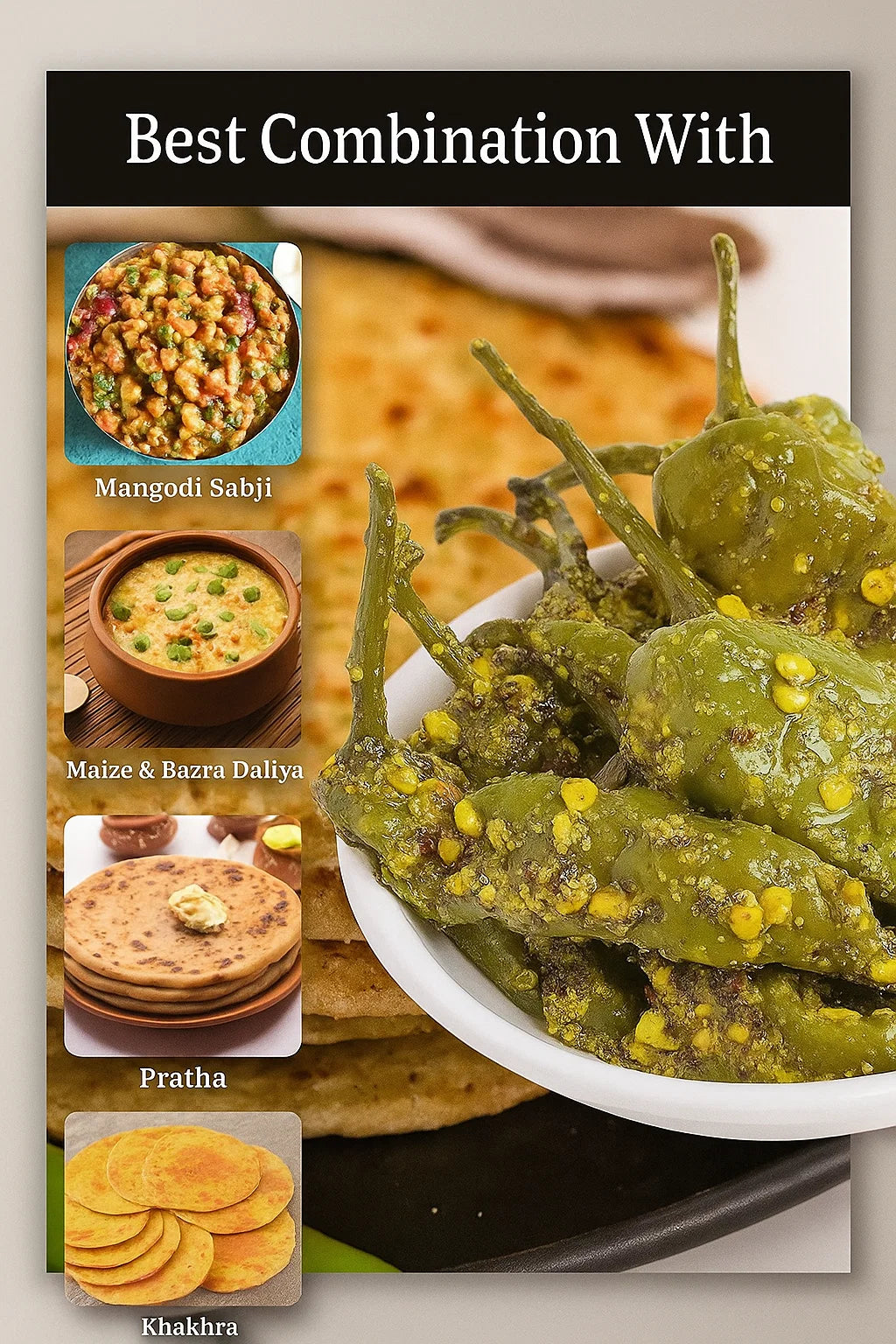Handmade Marwari Green Athana Mirchi.