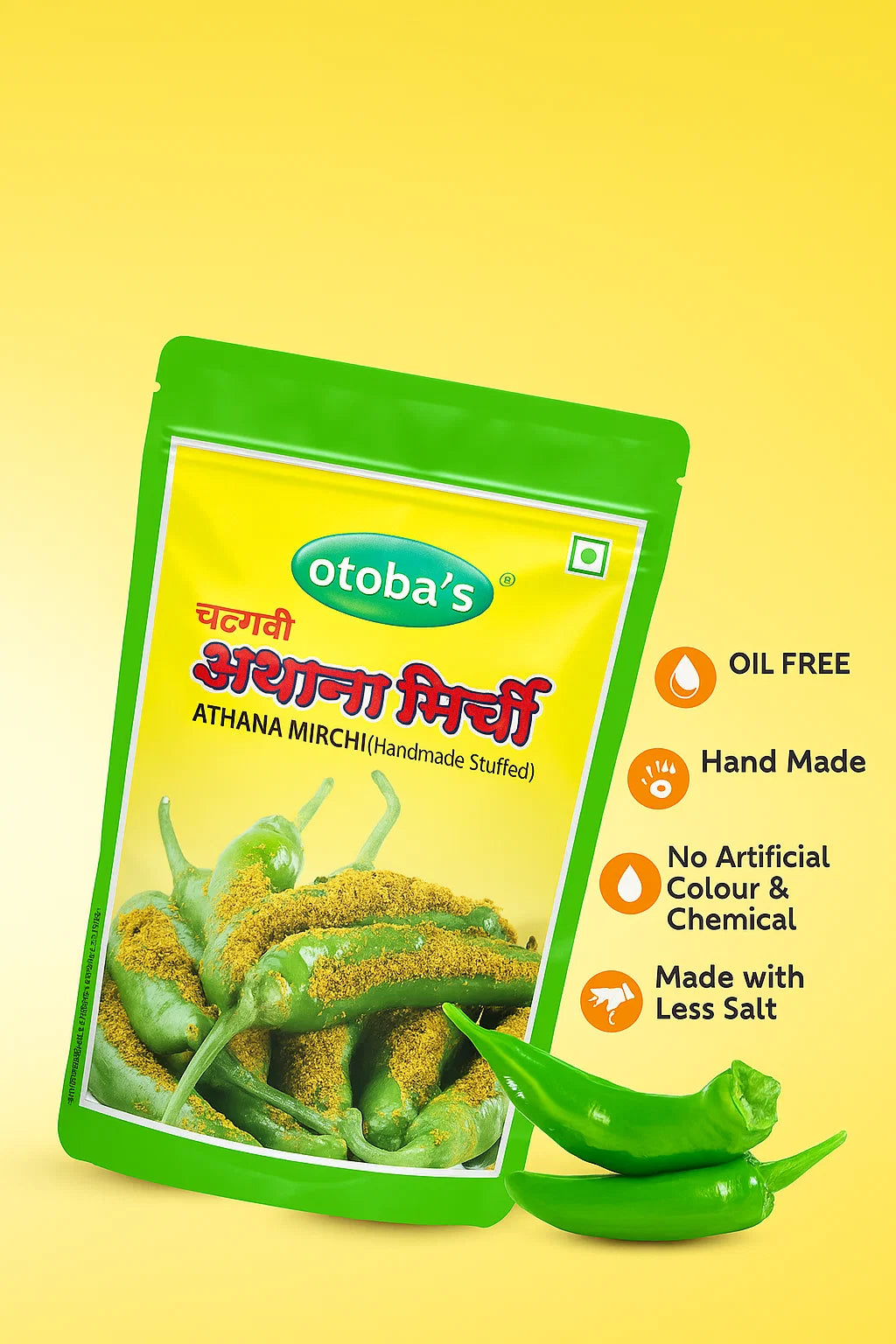 Handmade Marwari Green Athana Mirchi.