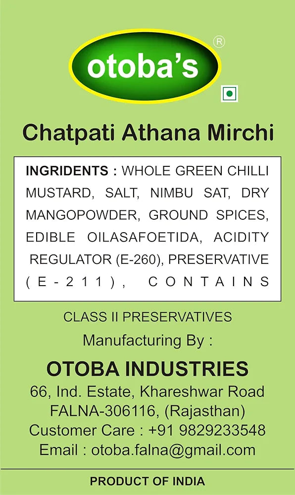 Handmade Marwari Green Athana Mirchi.