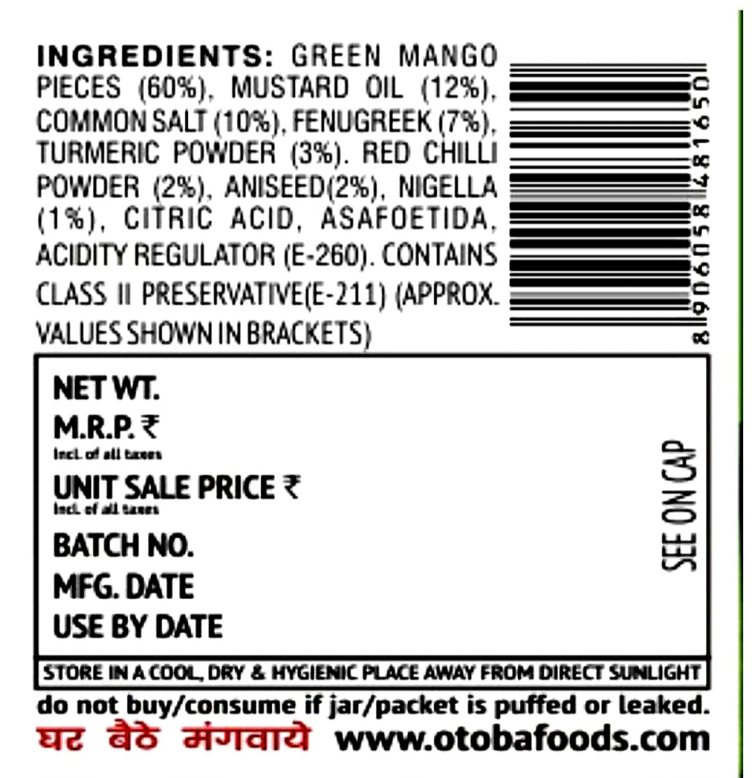 Rajasthani Mango Pickle 400g.