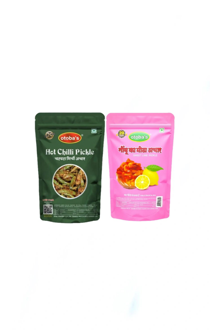 Lime Sweet Pickle & Hot Chilli Pickle Combo 200g each.