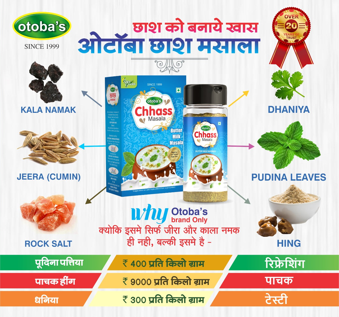 Chass Masala Bottle | Butter Milk Masala 130g - otoba's foods 