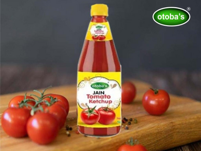 OTOBA'S JAIN TOMATO KETCHUP 400GMS ,NO ONION NO GARLIC,NO OTHER VEGETABLES. SAUCE BOTTLE, - otoba's foods 