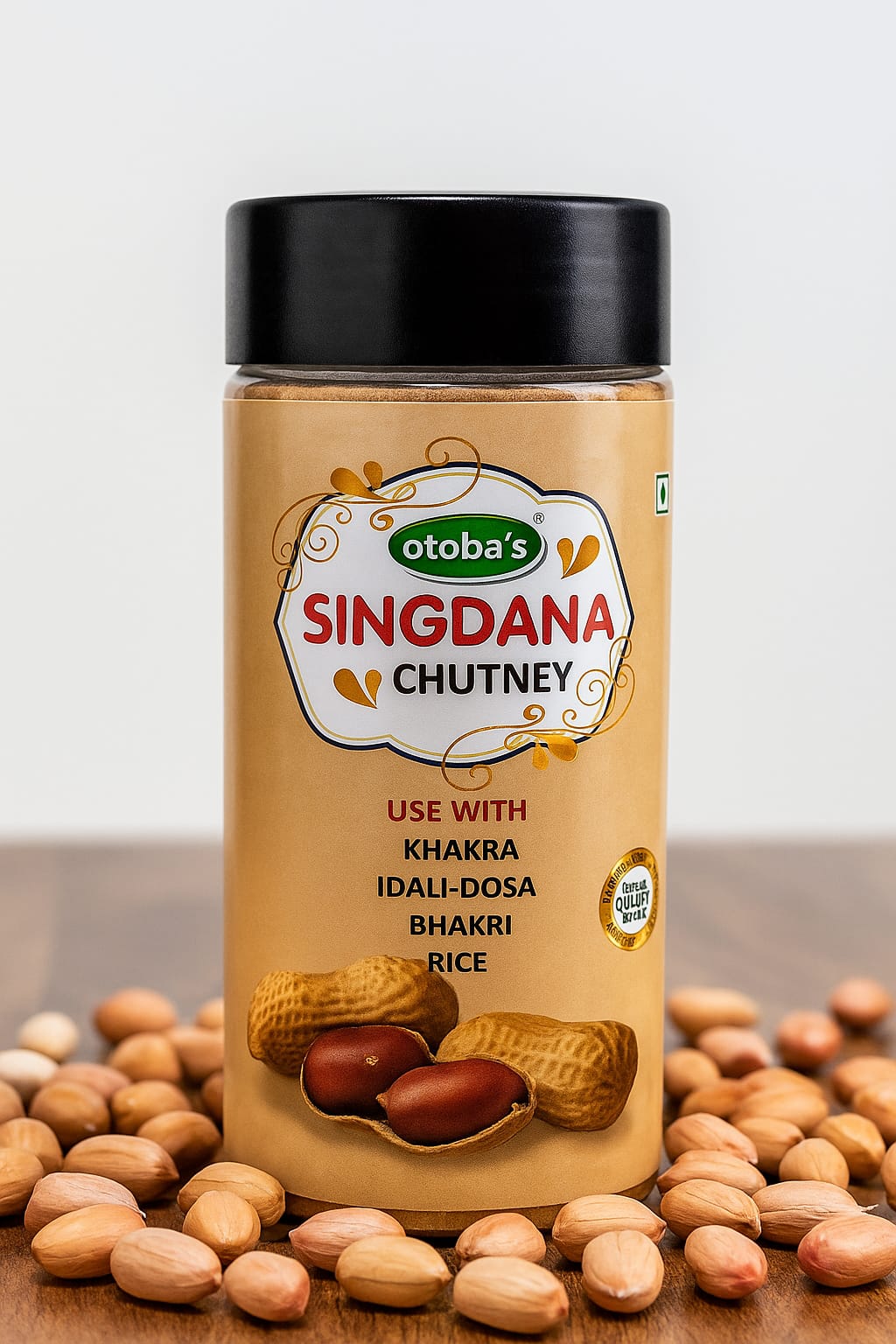 Otoba's Singdana Chutney | Jain Khakhra Chutney | Peanut Chutney | Groundnut Chutney | 130g.