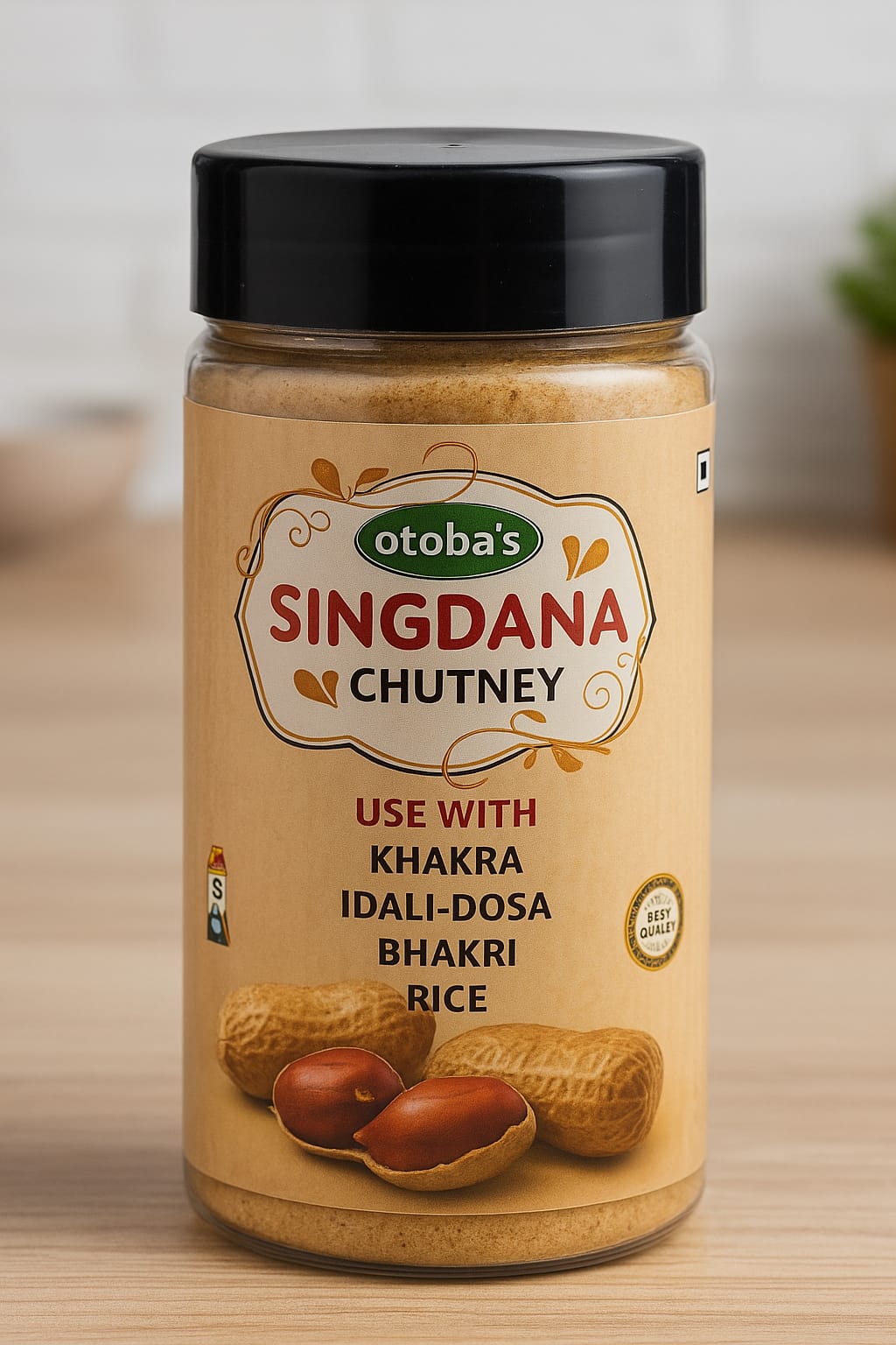 Otoba's Singdana Chutney | Jain Khakhra Chutney | Peanut Chutney | Groundnut Chutney | 130g.