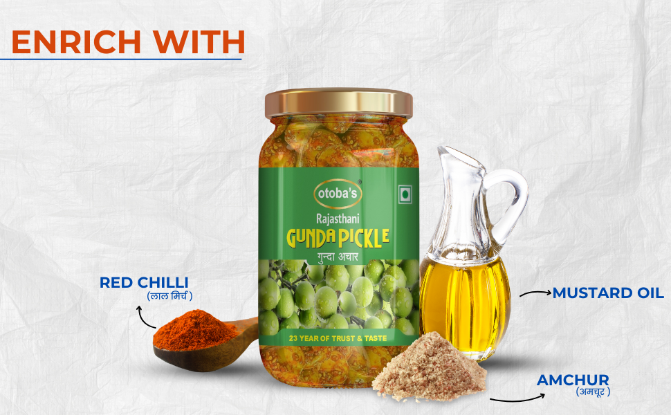 Rajasthani seedless stuffed Gunda Pickle 400g.