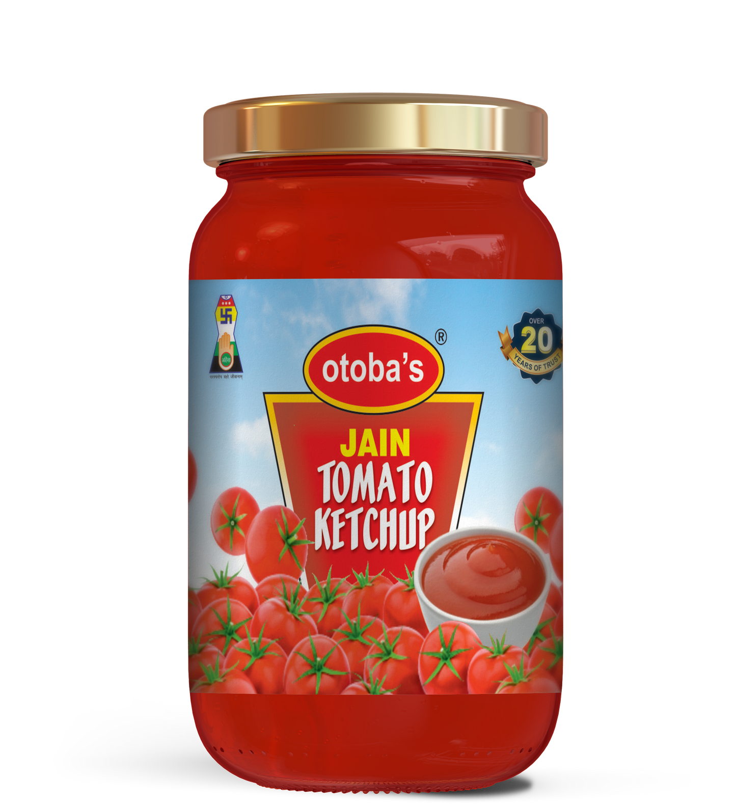 OTOBA'S JAIN TOMATO KETCHUP 400GMS ,NO ONION NO GARLIC,NO OTHER VEGETABLES. SAUCE BOTTLE,