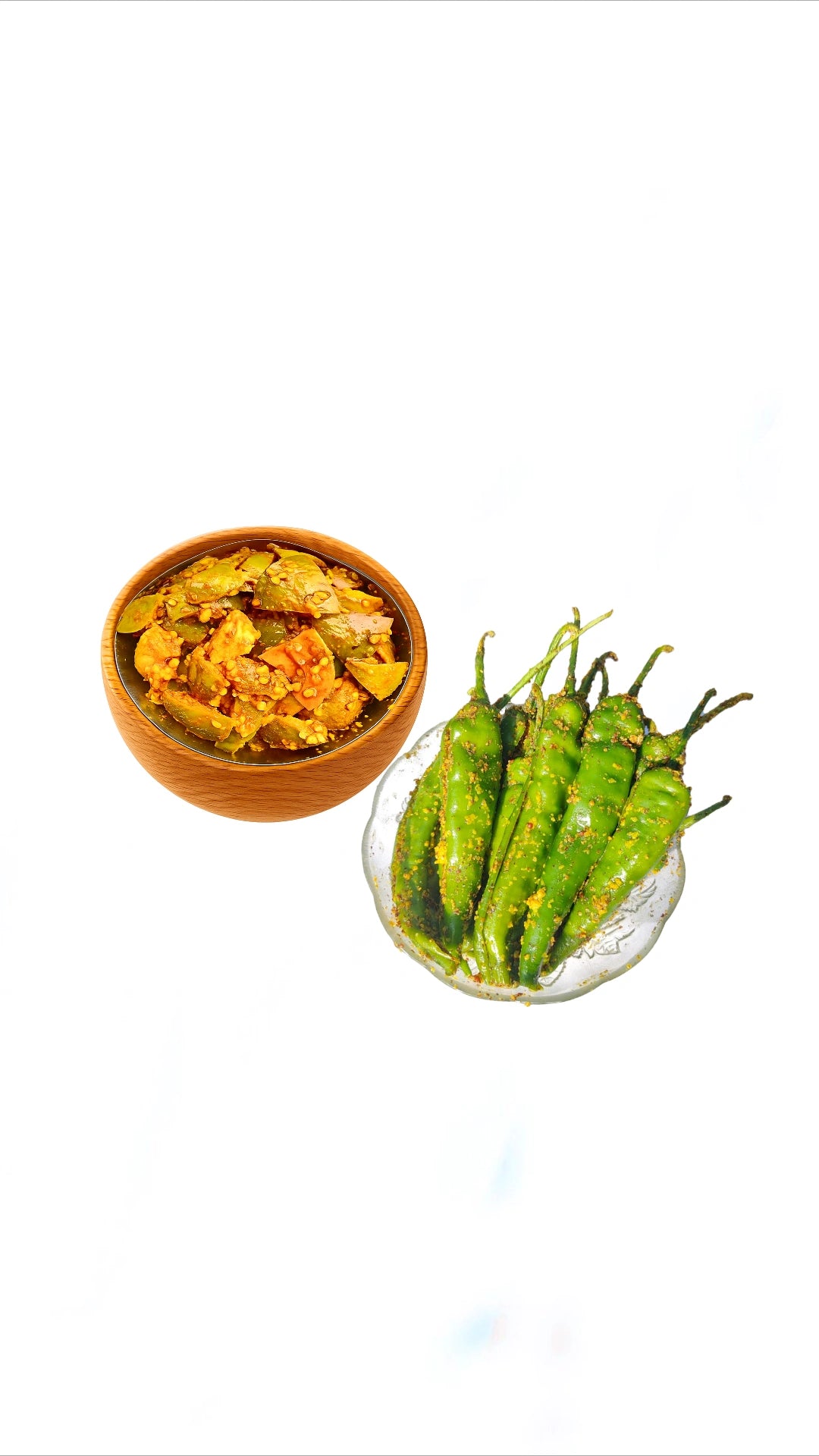 Green Athna Mirchi & Rajasthani Mango Pickle Combo 200g each.