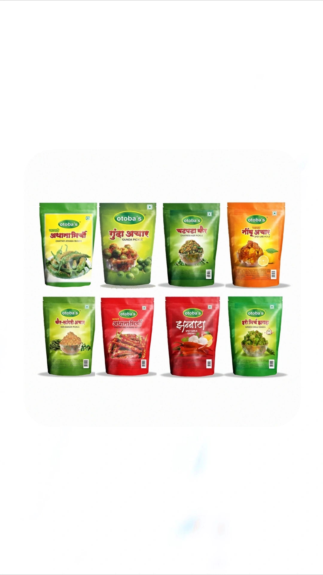 Marwari Home Made Pickles | Combo of 8 Packs 200g each.