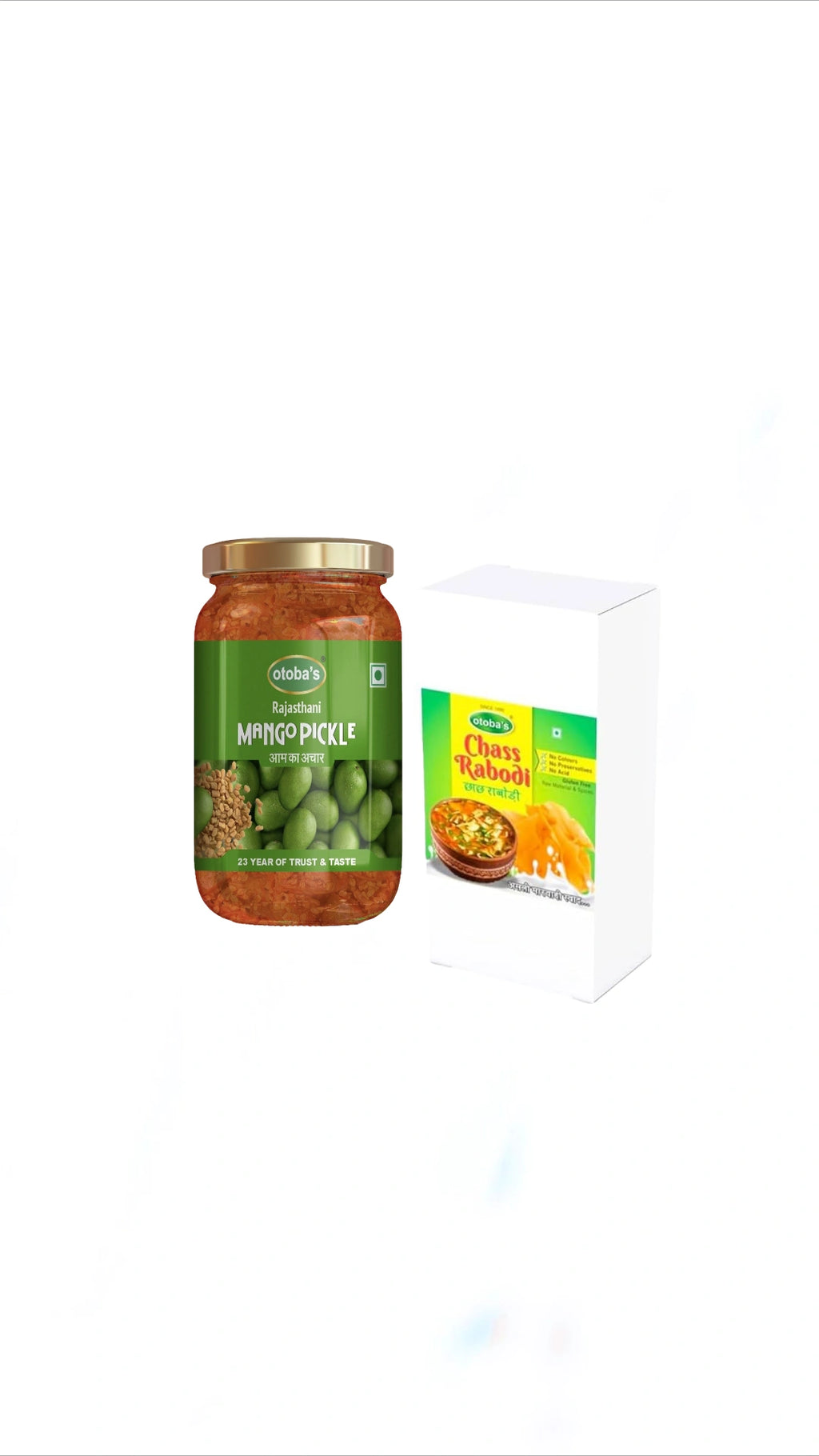 Chass Rabodi 500g & Rajasthani Mango Pickle 400g Jar Combo.