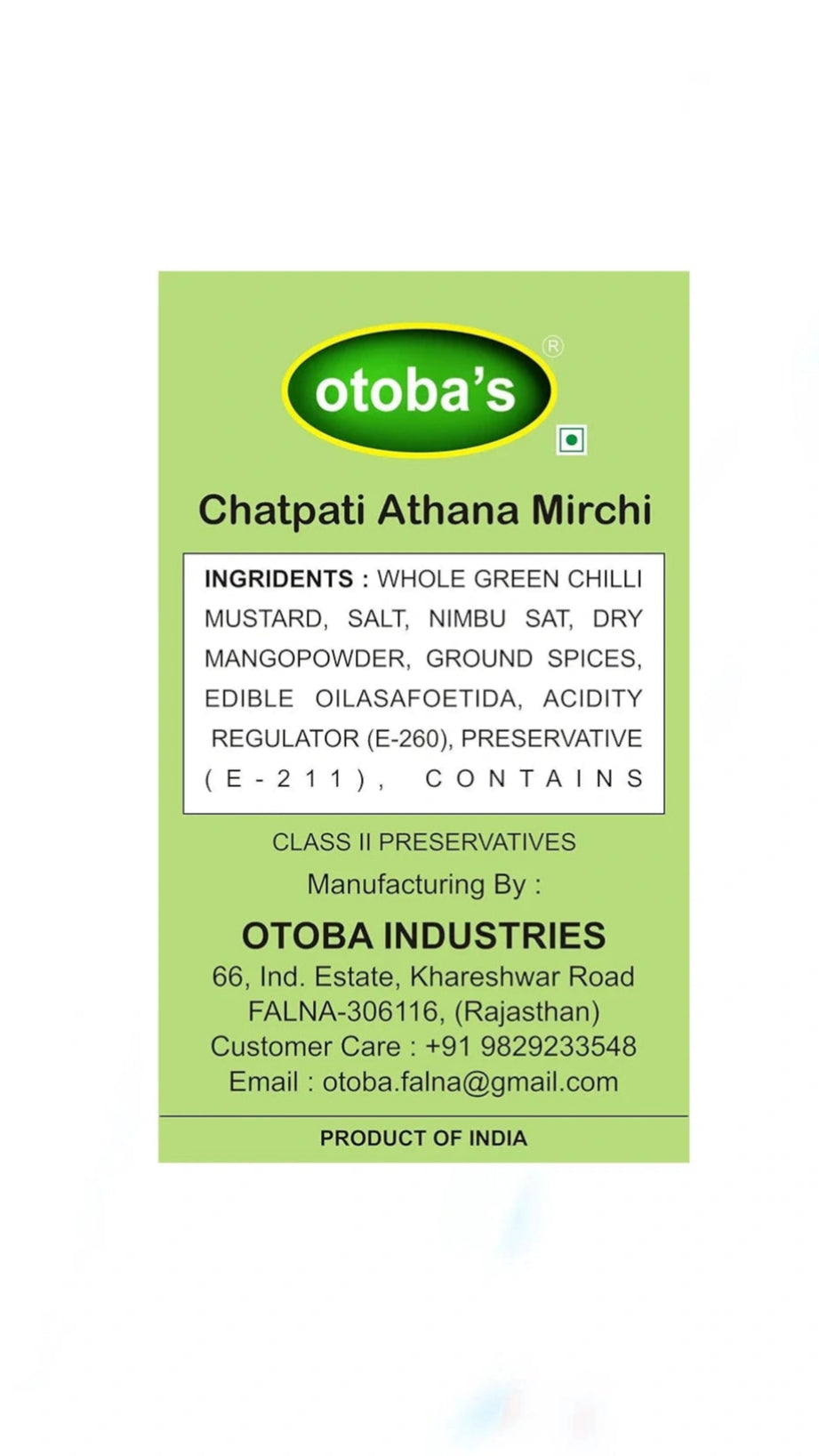 Handmade Marwari Green Athana Mirchi.